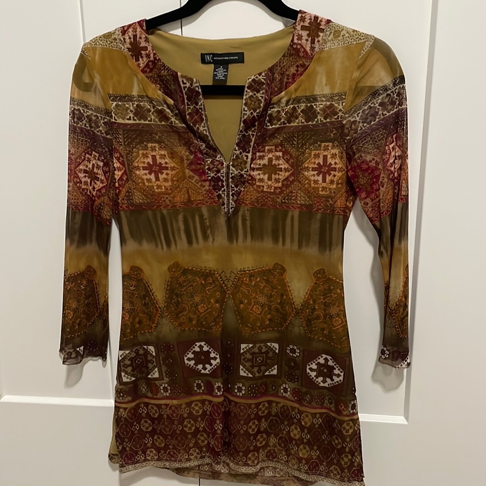 INC boho tunic top excellent condition
